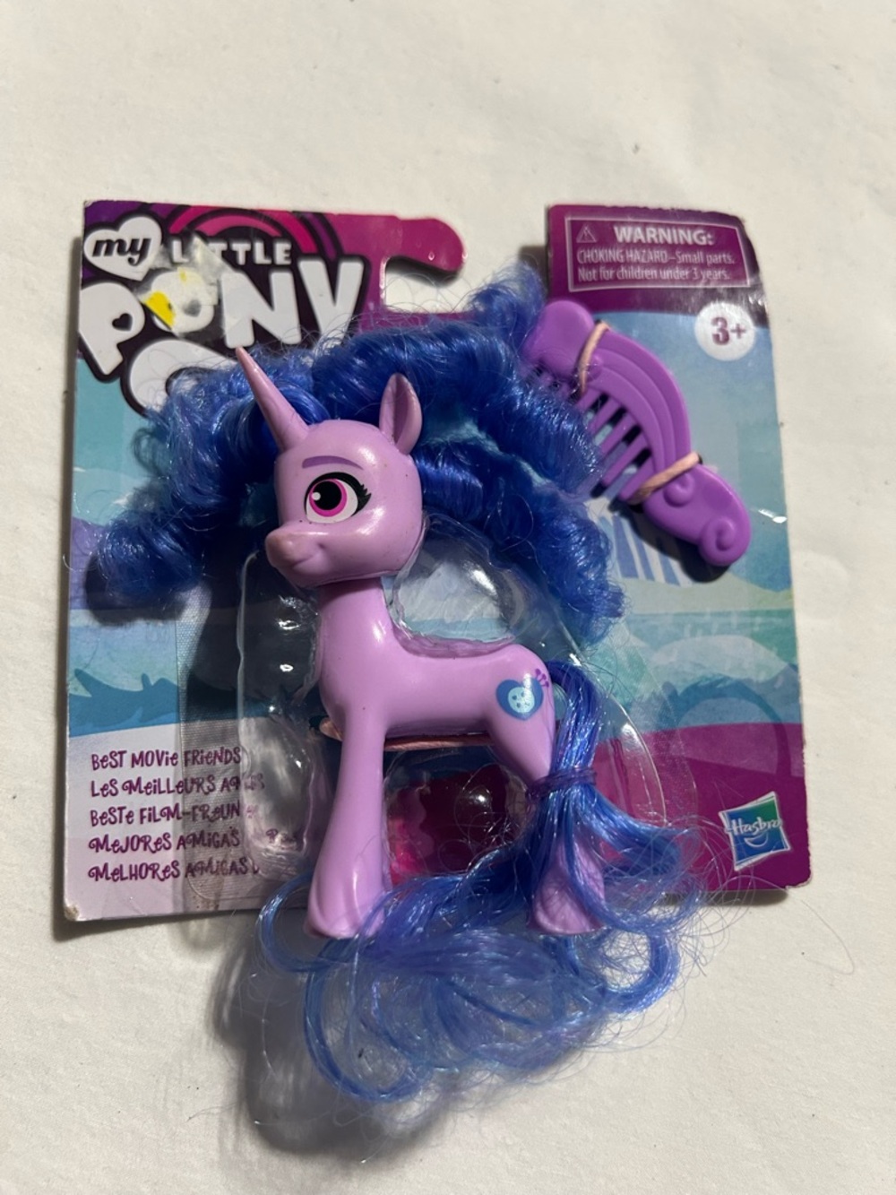 3 My Little Pony Purple Unicorn Toy with Blue Hair - Hasbro